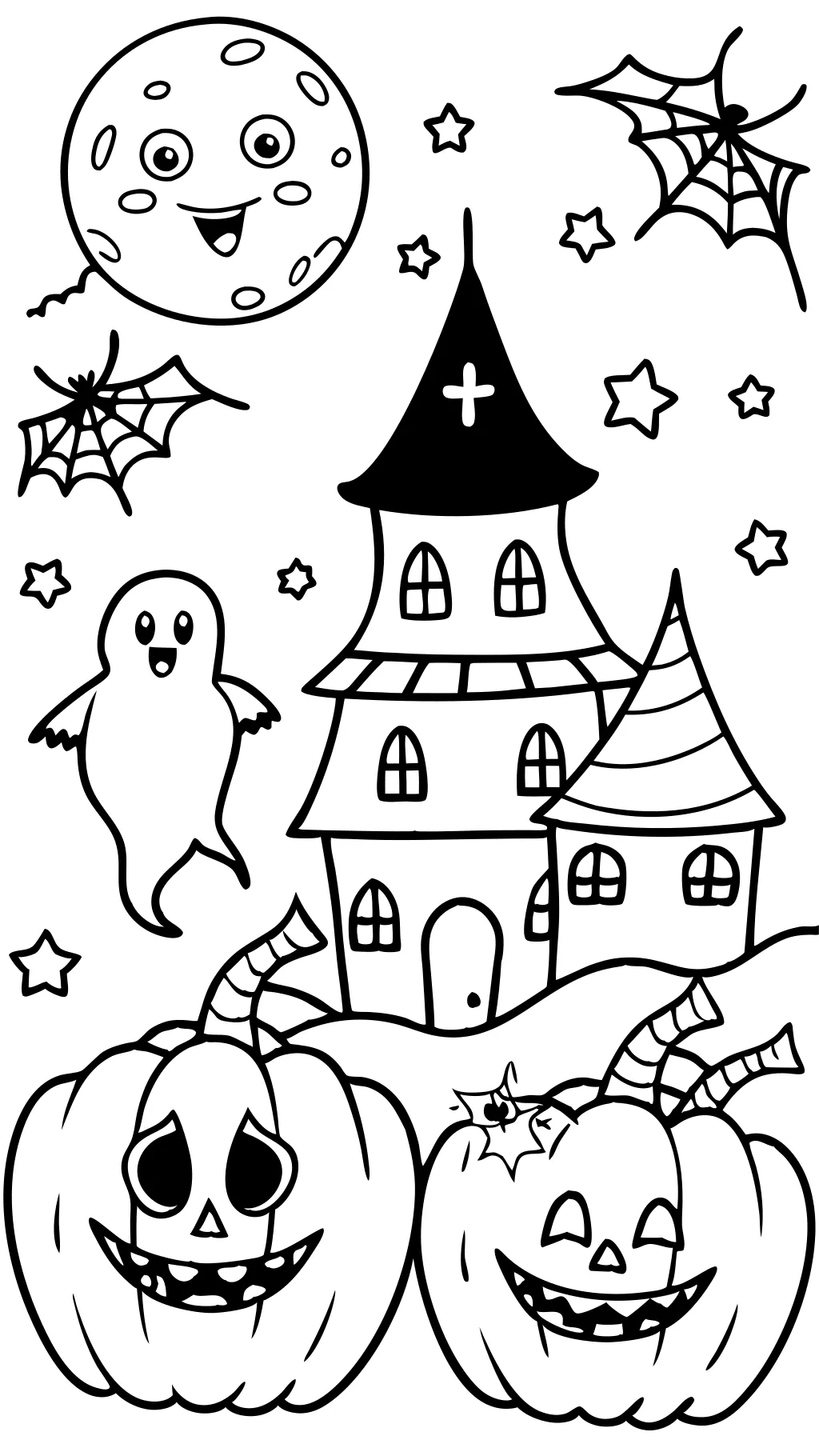 páginas para colorear de dibujos animados de Halloween